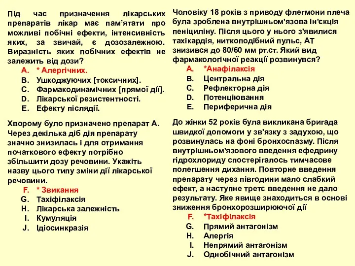 Під час призначення лікарських препаратів лікар має пам’ятати про можливі