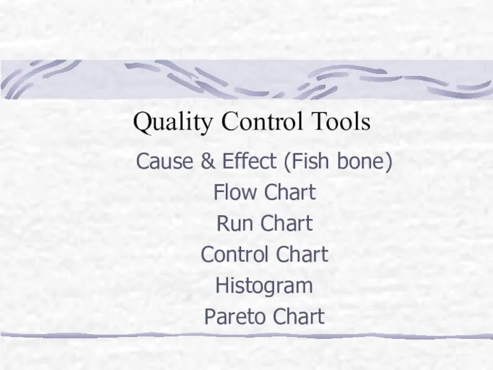 Quality Control Tools Cause & Effect (Fish bone) Flow Chart
