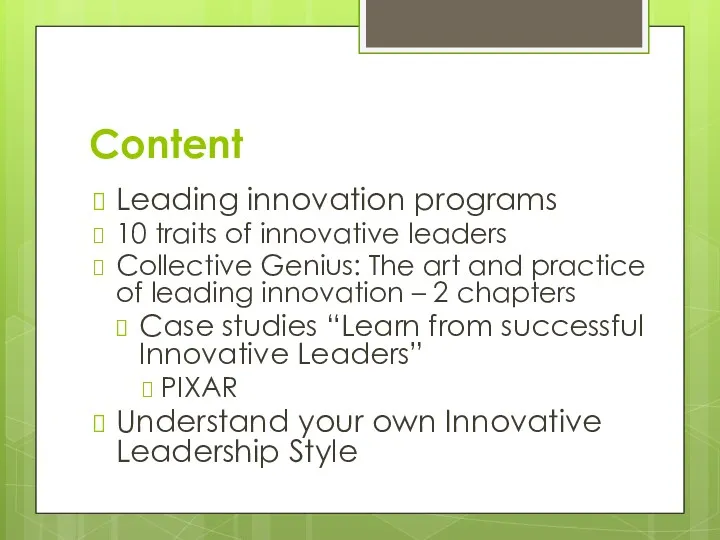 Content Leading innovation programs 10 traits of innovative leaders Collective