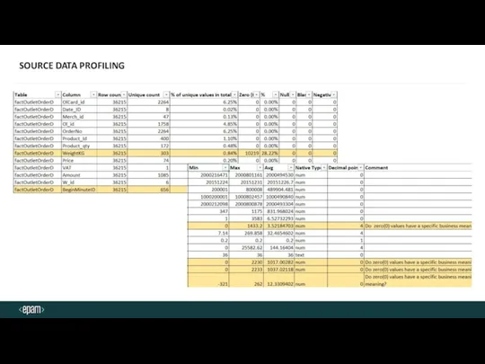 SOURCE DATA PROFILING