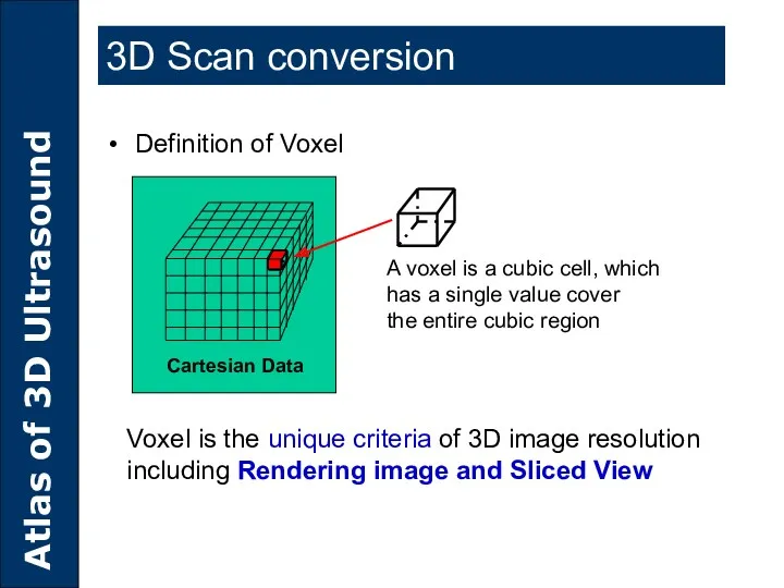 Definition of Voxel A voxel is a cubic cell, which
