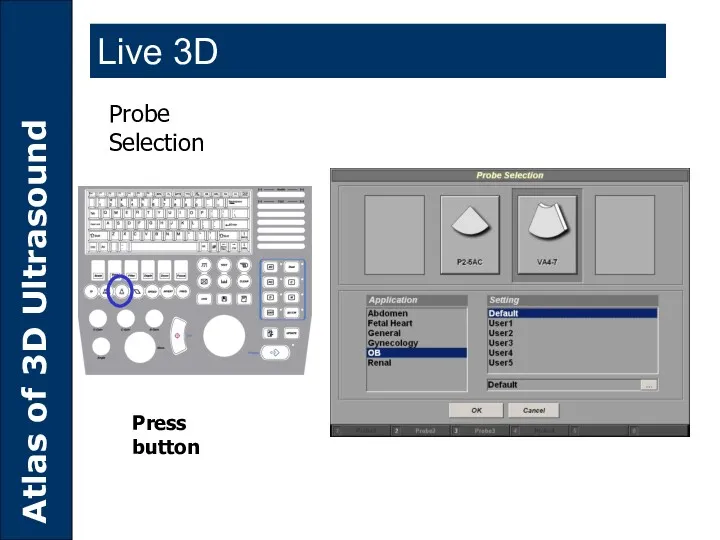 Probe Selection Press button Live 3D