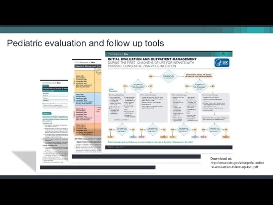 Pediatric evaluation and follow up tools Download at: http://www.cdc.gov/zika/pdfs/pediatric-evaluation-follow-up-tool.pdf