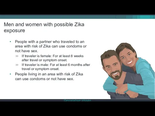 Men and women with possible Zika exposure Decorative image People