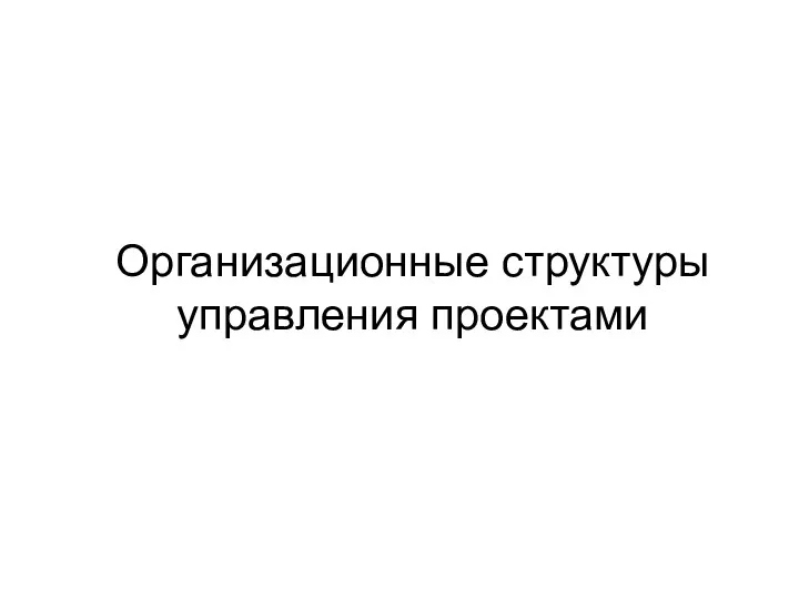 Организационные структуры управления проектами