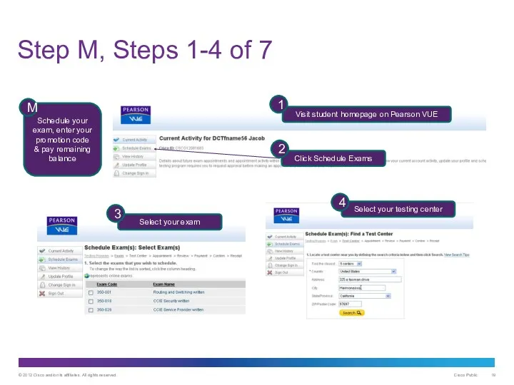 Step M, Steps 1-4 of 7