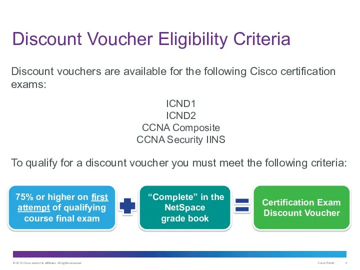 Discount Voucher Eligibility Criteria Discount vouchers are available for the