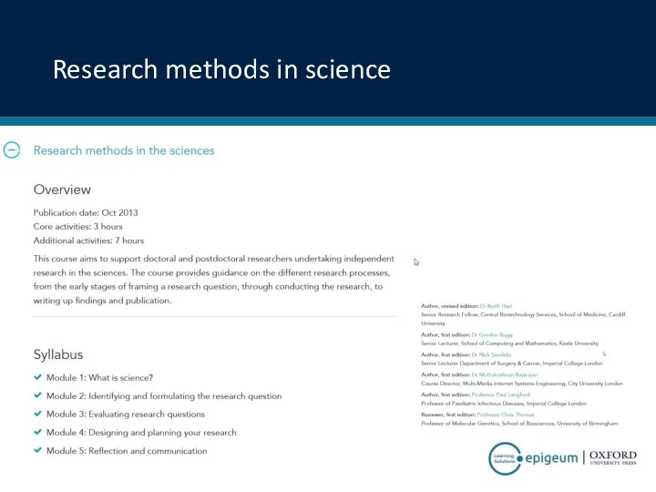 Research methods in science