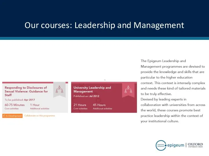 Our courses: Leadership and Management