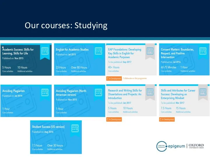 Our courses: Studying