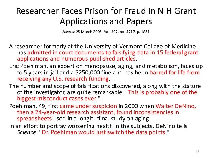 Researcher Faces Prison for Fraud in NIH Grant Applications and