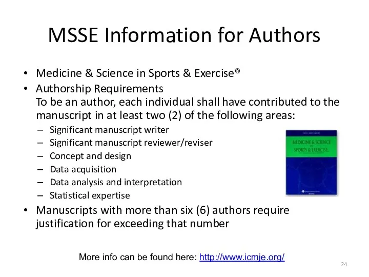 MSSE Information for Authors Medicine & Science in Sports &
