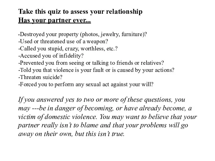 Take this quiz to assess your relationship Has your partner