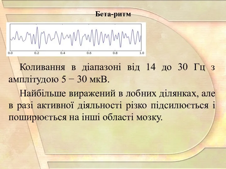 Коливання в діапазоні від 14 до 30 Гц з амплітудою 5 − 30