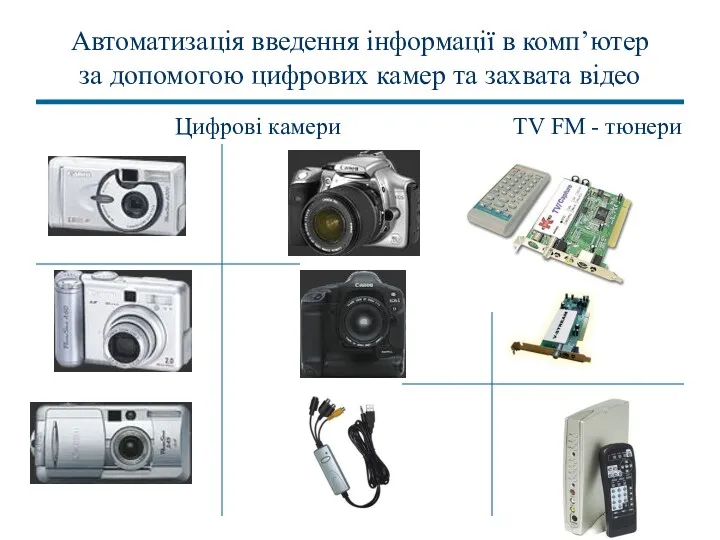 Автоматизація введення інформації в комп’ютер за допомогою цифрових камер та