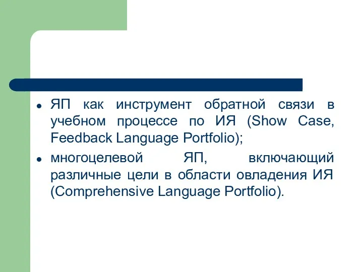 ЯП как инструмент обратной связи в учебном процессе по ИЯ