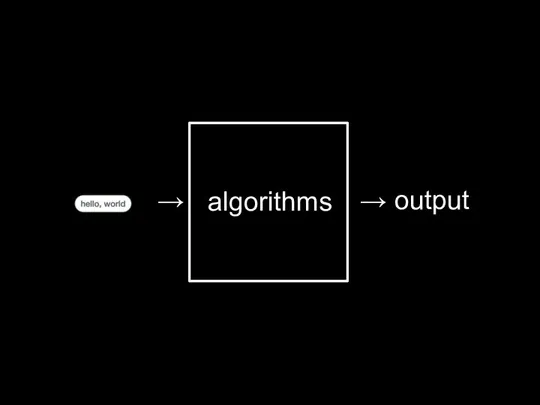 → algorithms → output