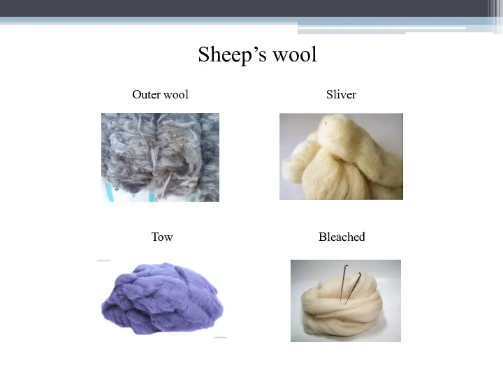 Outer wool Sheep’s wool Sliver Tow Bleached