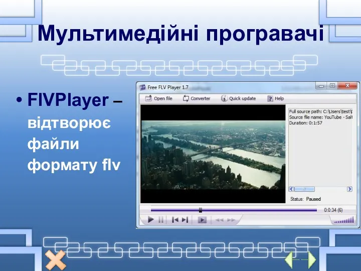 Мультимедійні програвачі FlVPlayer – відтворює файли формату flv