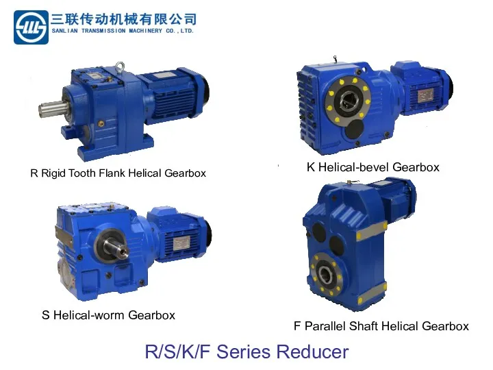 R/S/K/F Series Reducer R Rigid Tooth Flank Helical Gearbox S Helical-worm Gearbox K