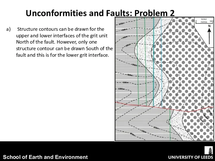 Unconformities and Faults: Problem 2 Structure contours can be drawn for the upper