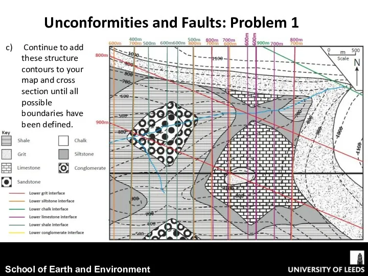 Continue to add these structure contours to your map and cross section until