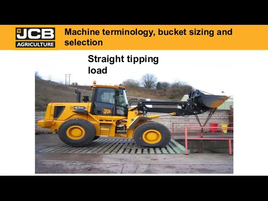 Straight tipping load Machine terminology, bucket sizing and selection