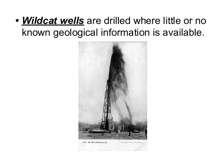 Wildcat wells are drilled where little or no known geological information is available.