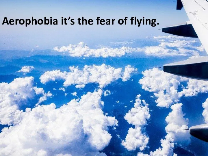 Aerophobia it’s the fear of flying.