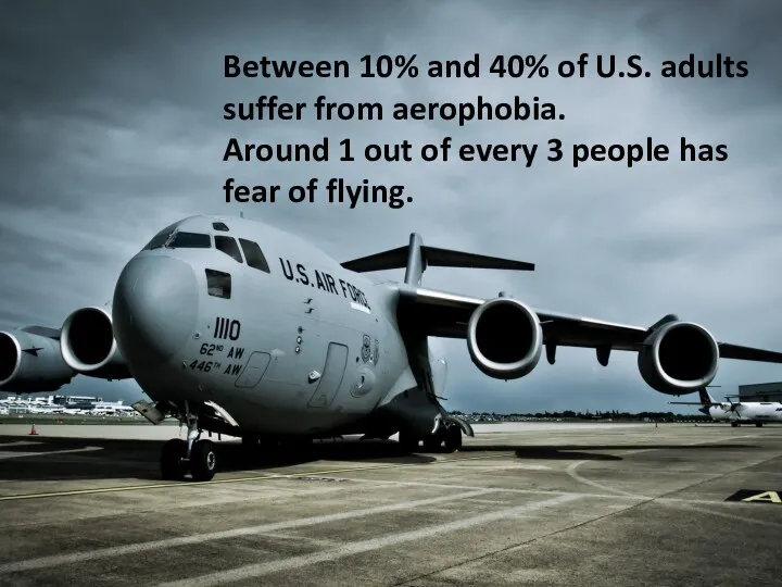 Between 10% and 40% of U.S. adults suffer from aerophobia.
