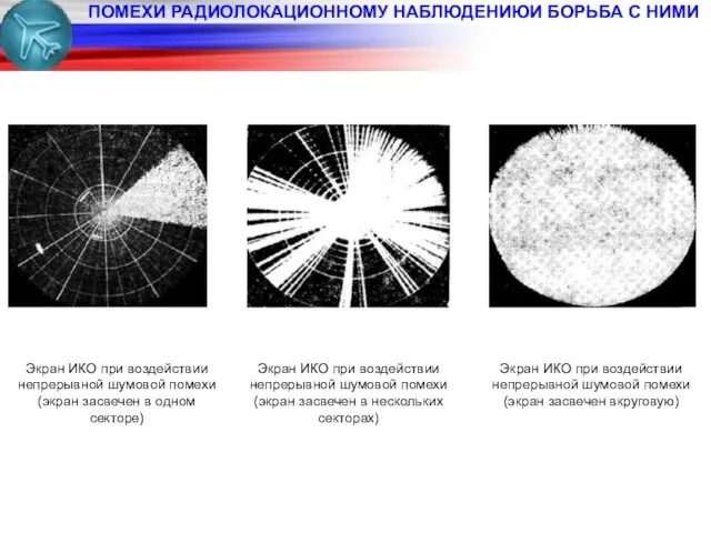 ПОМЕХИ РАДИОЛОКАЦИОННОМУ НАБЛЮДЕНИЮИ БОРЬБА С НИМИ Экран ИКО при воздействии