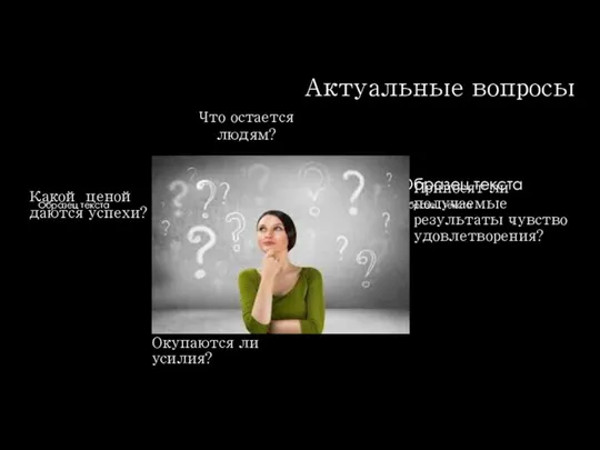 Актуальные вопросы Какой ценой даются успехи? Окупаются ли усилия? Приносят