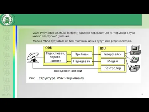 24.01.2019 VSAT (Very Small Aperture Termіnal) дослівно переводиться як "термінал