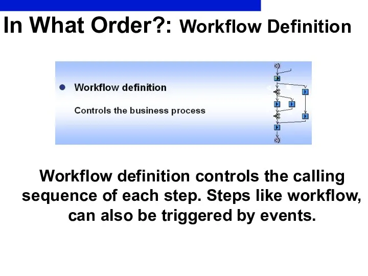 In What Order?: Workflow Definition Workflow definition controls the calling