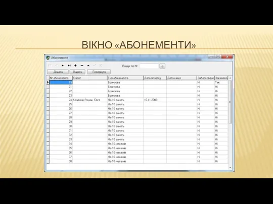ВІКНО «АБОНЕМЕНТИ»