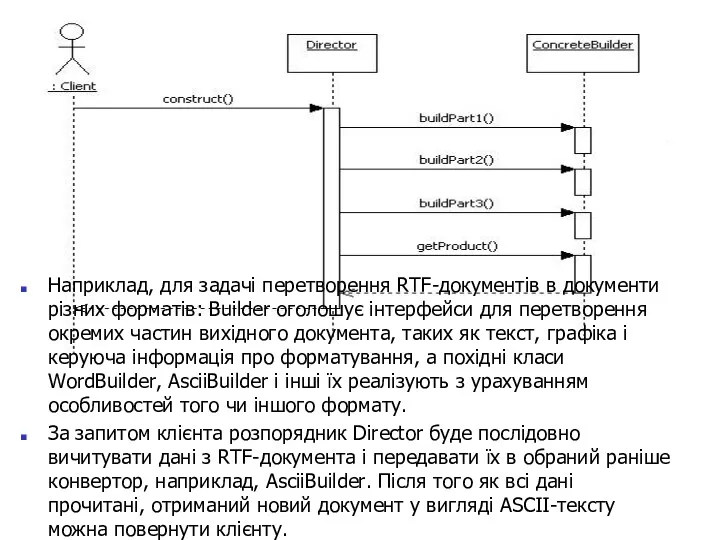 Наприклад, для задачі перетворення RTF-документів в документи різних форматів: Builder