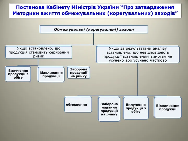 Постанова Кабінету Міністрів України “Про затвердження Методики вжиття обмежувальних (корегувальних) заходів”