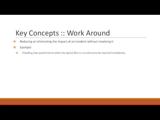 Key Concepts :: Work Around Reducing or eliminating the impact