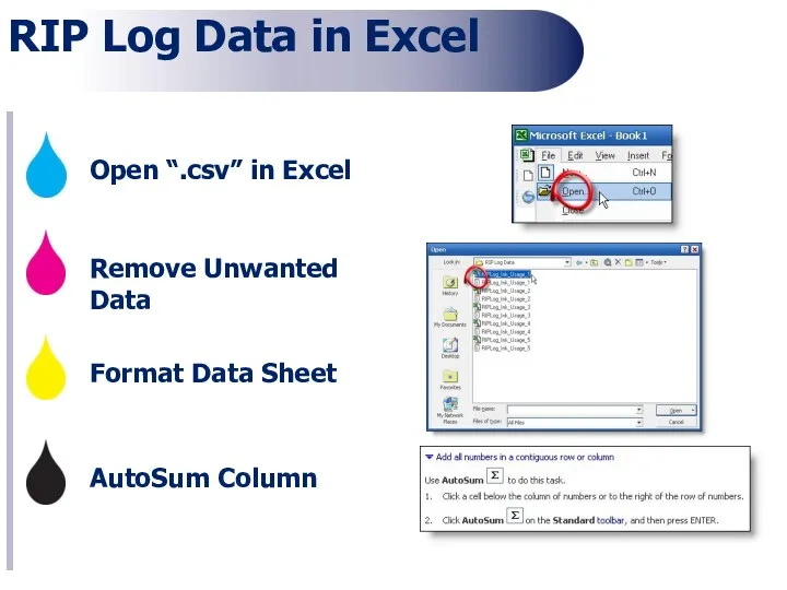 RIP Log Data in Excel Open “.csv” in Excel Remove