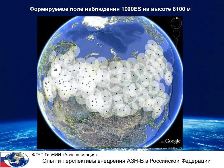 Формируемое поле наблюдения 1090ES на высоте 8100 м ФГУП ГосНИИ