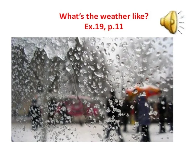 What’s the weather like? Ex.19, p.11