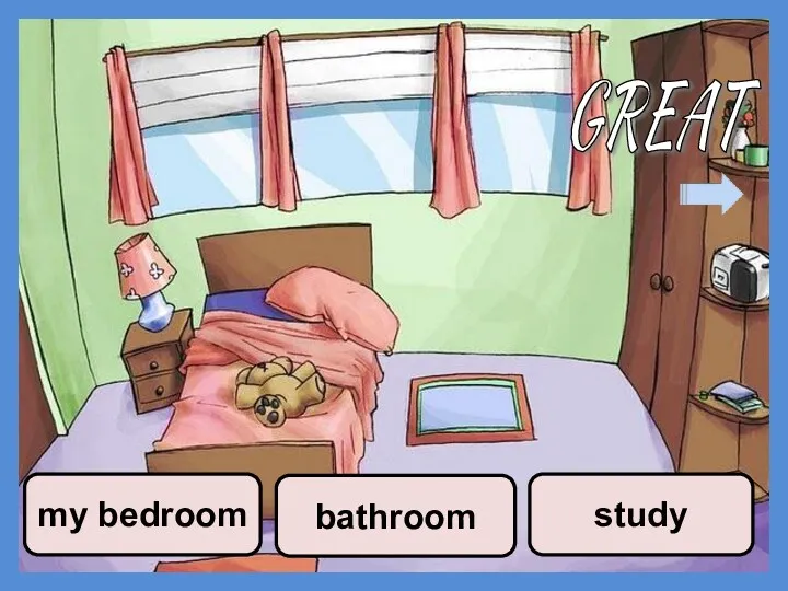 study my bedroom bathroom GREAT