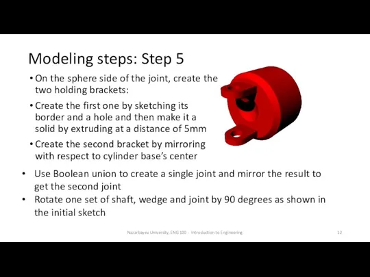Modeling steps: Step 5 On the sphere side of the