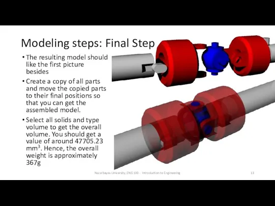 Modeling steps: Final Step The resulting model should like the