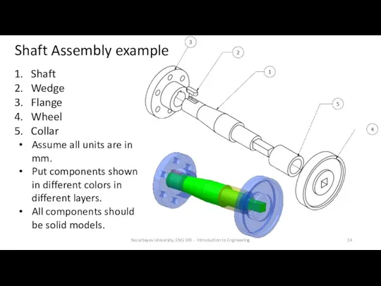 Shaft Assembly example Nazarbayev University, ENG 100 - Introduction to