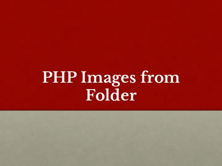 PHP Images from Folder