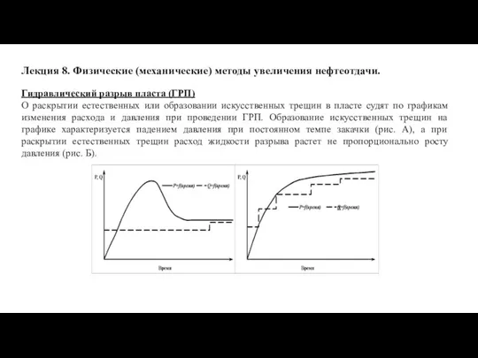 Лекция 8. Физические (механические) методы увеличения нефтеотдачи. Гидравлический разрыв пласта (ГРП) О раскрытии