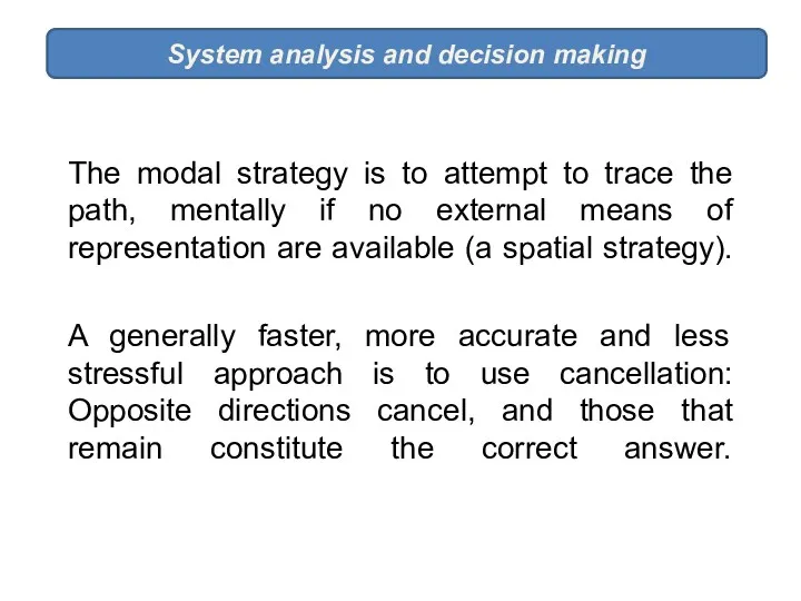 The modal strategy is to attempt to trace the path,