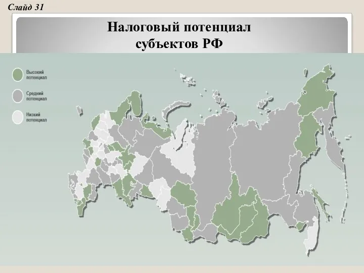 Налоговый потенциал субъектов РФ Слайд 31