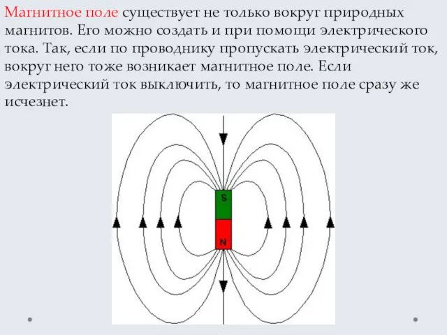 Магнитное поле существует не только вокруг природных магнитов. Его можно